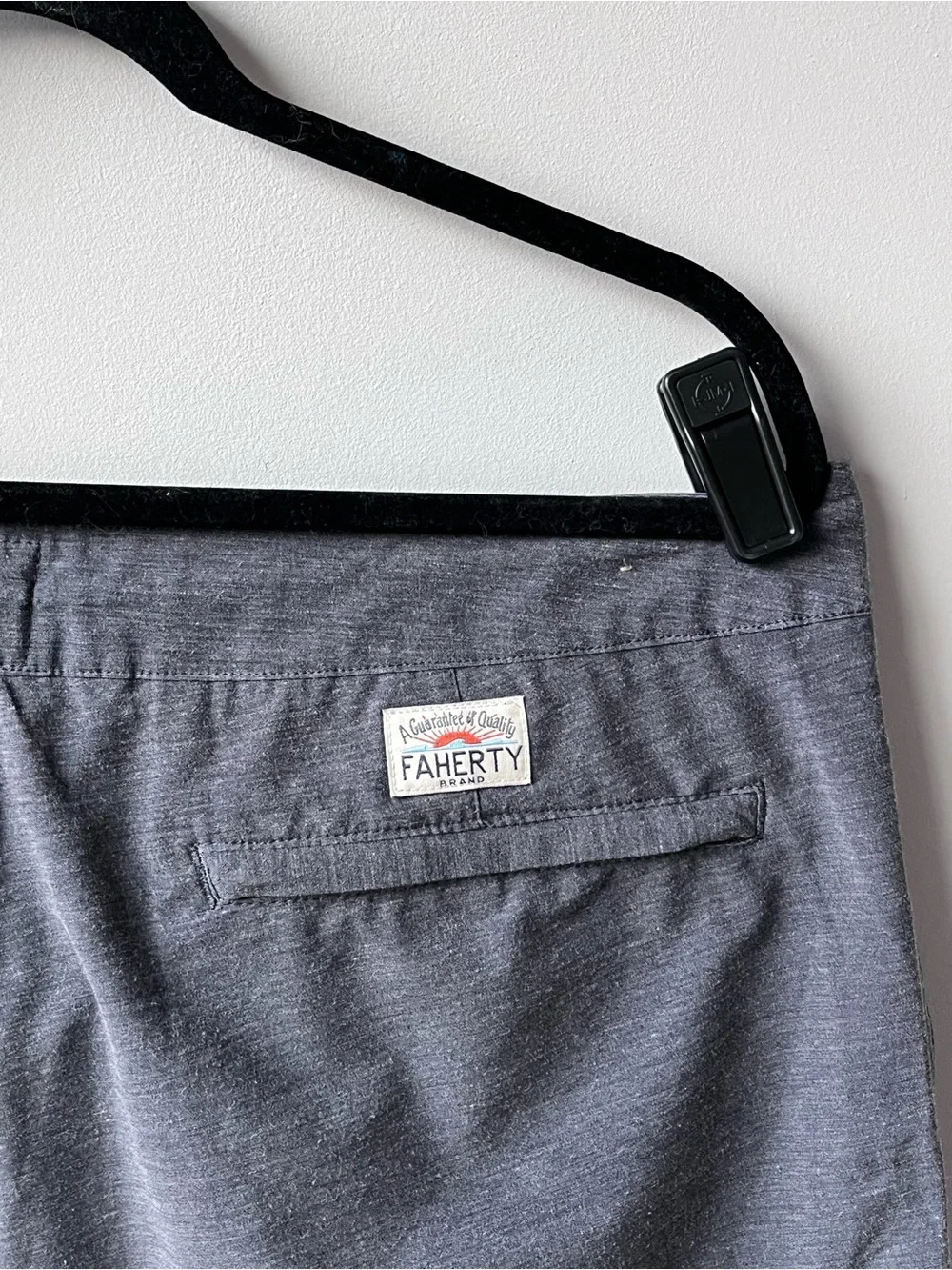 Faherty All Day Shorts Men Size 35 Gray Drawstring Stretch Flat Front Pockets 9”